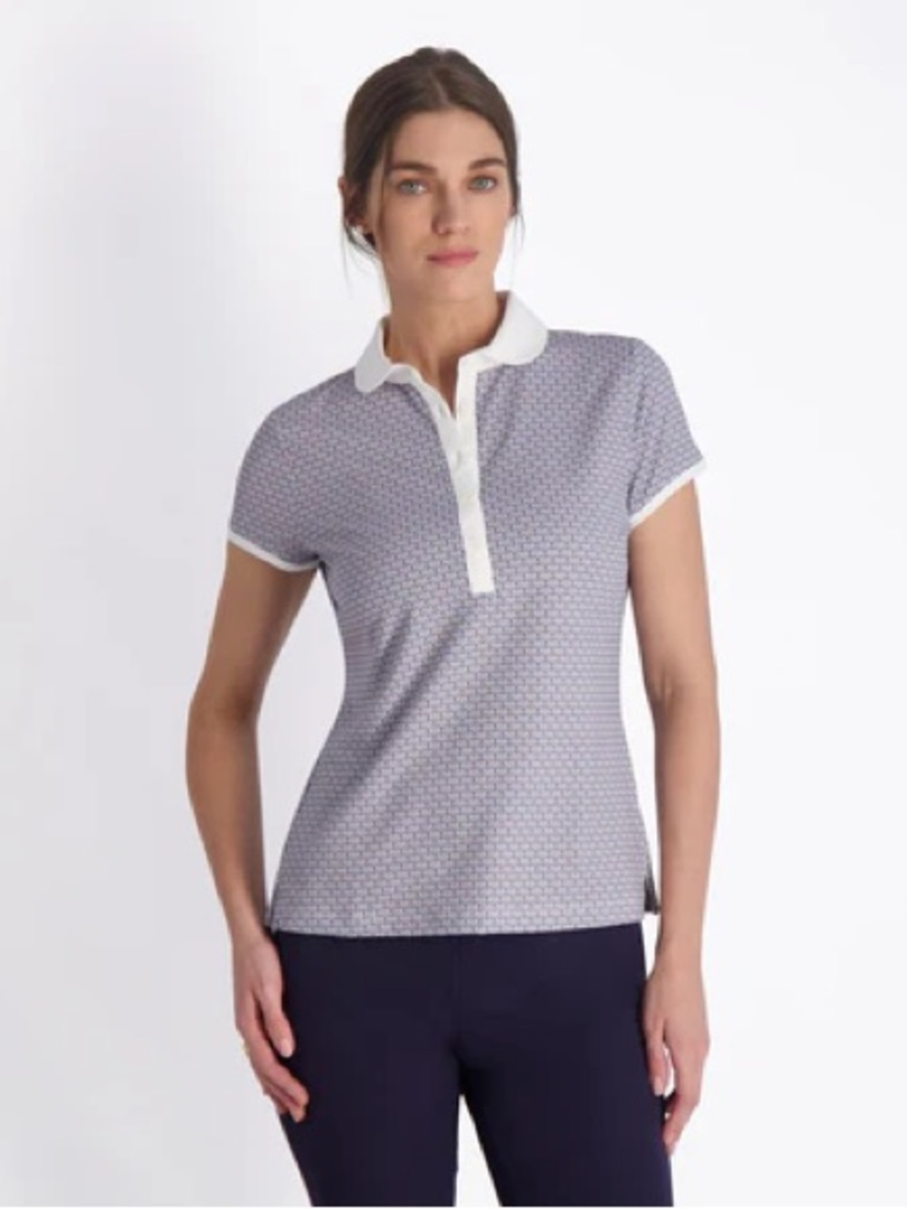 Fairway & Greene Lola Short-Sleeve Button Down Polo